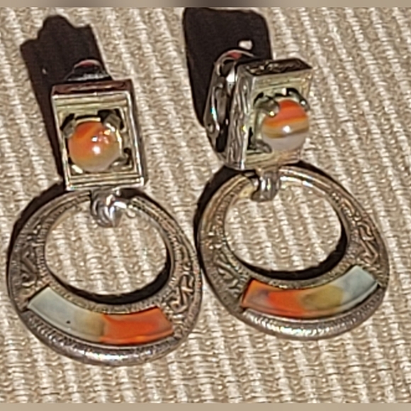 Rare Find Vtg MIRACLE Celtic Gemstone Earrings - Picture 1 of 10